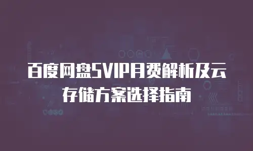百度网盘SVIP月费解析及云存储方案选择指南