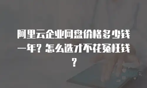 阿里云企业网盘价格多少钱一年？怎么选才不花冤枉钱？