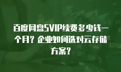 百度网盘SVIP续费多少钱一个月？企业如何选对云存储方案？