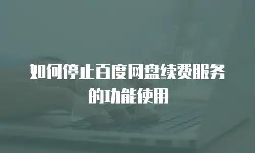 如何停止百度网盘续费服务的功能使用