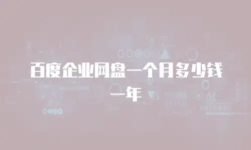 百度企业网盘一个月多少钱一年