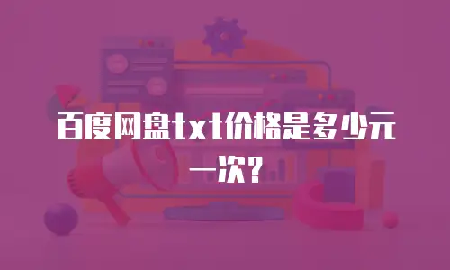 百度网盘txt价格是多少元一次？