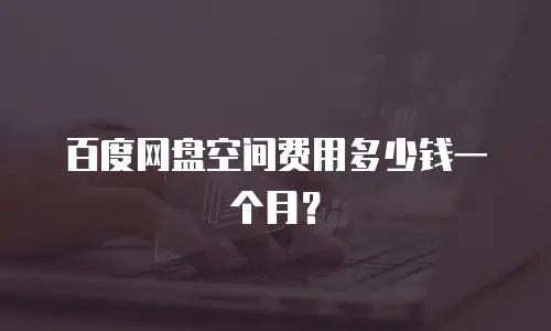 百度网盘空间费用多少钱一个月？