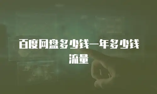 百度网盘多少钱一年多少钱流量
