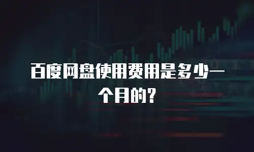 百度网盘使用费用是多少一个月的？