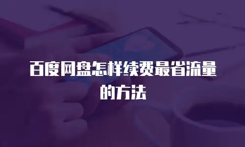 百度网盘怎样续费最省流量的方法