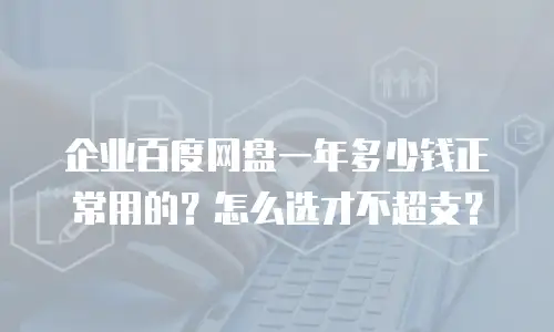 企业百度网盘一年多少钱正常用的？怎么选才不超支？
