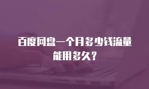 百度网盘一个月多少钱流量能用多久？