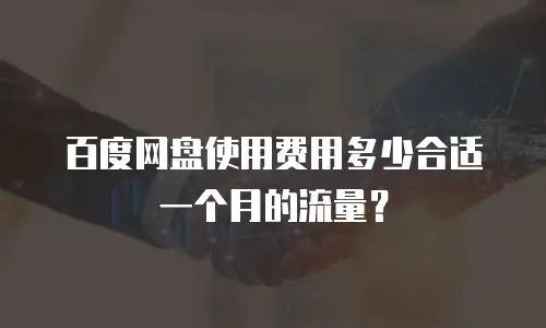 百度网盘使用费用多少合适一个月的流量？
