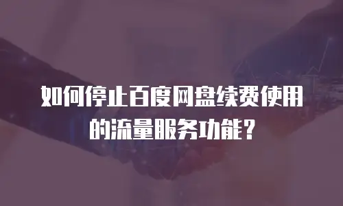 如何停止百度网盘续费使用的流量服务功能？