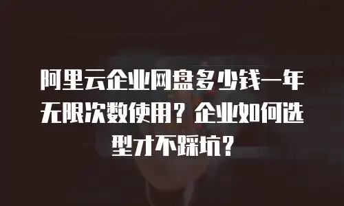 阿里云企业网盘多少钱一年无限次数使用？企业如何选型才不踩坑？