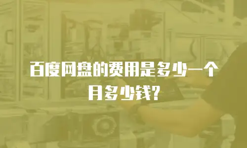 百度网盘的费用是多少一个月多少钱？