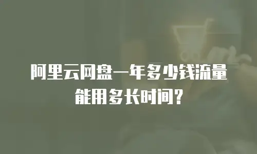 阿里云网盘一年多少钱流量能用多长时间？