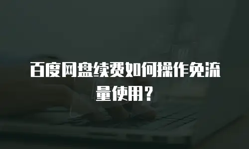 百度网盘续费如何操作免流量使用？
