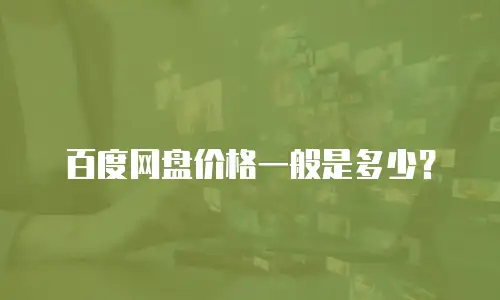 百度网盘价格一般是多少？