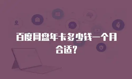 百度网盘年卡多少钱一个月合适？