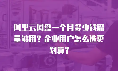 阿里云网盘一个月多少钱流量够用？企业用户怎么选更划算？
