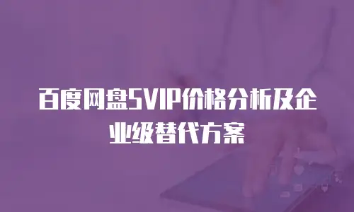 百度网盘SVIP价格分析及企业级替代方案