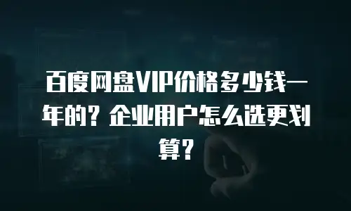 百度网盘VIP价格多少钱一年的？企业用户怎么选更划算？