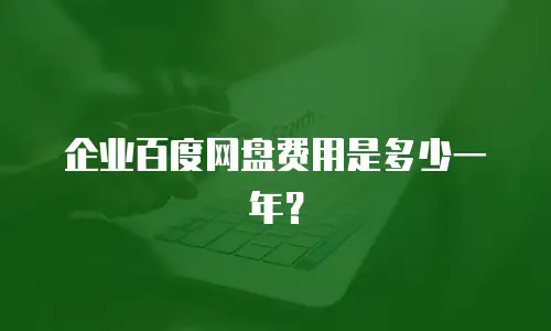 企业百度网盘费用是多少一年？
