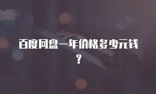 百度网盘一年价格多少元钱？