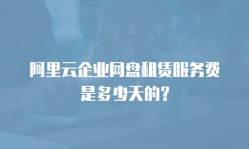 阿里云企业网盘租赁服务费是多少天的？