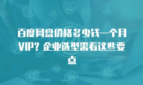 百度网盘价格多少钱一个月VIP？企业选型需看这些要点