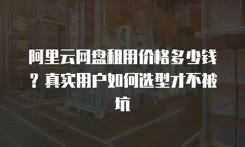阿里云网盘租用价格多少钱？真实用户如何选型才不被坑