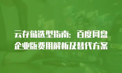 云存储选型指南：百度网盘企业版费用解析及替代方案