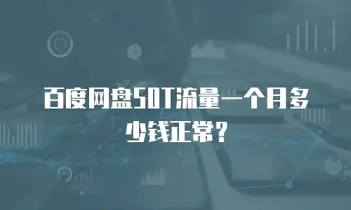 百度网盘50T流量一个月多少钱正常？