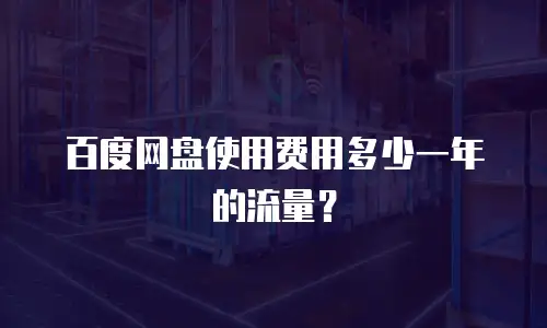 百度网盘使用费用多少一年的流量？