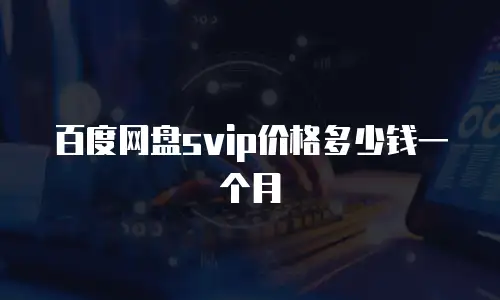 百度网盘svip价格多少钱一个月