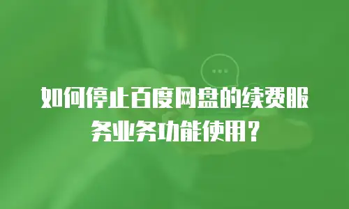 如何停止百度网盘的续费服务业务功能使用？