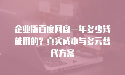 企业版百度网盘一年多少钱能用的？真实成本与多云替代方案