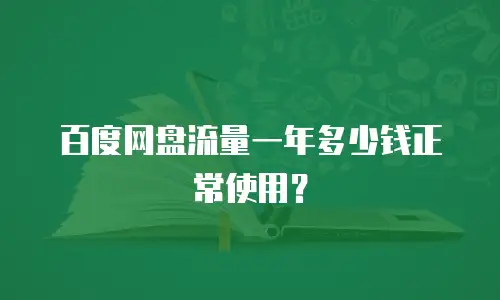 百度网盘流量一年多少钱正常使用？