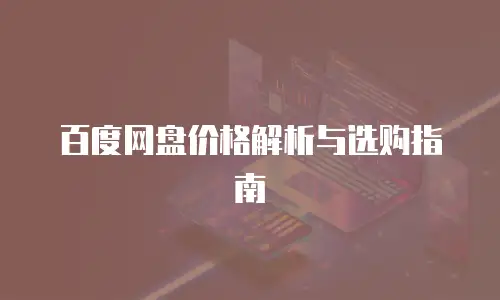 百度网盘价格解析与选购指南