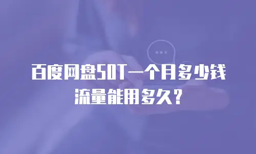 百度网盘50T一个月多少钱流量能用多久？