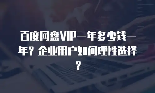 百度网盘VIP一年多少钱一年？企业用户如何理性选择？