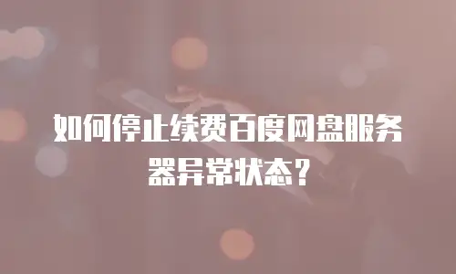如何停止续费百度网盘服务器异常状态？