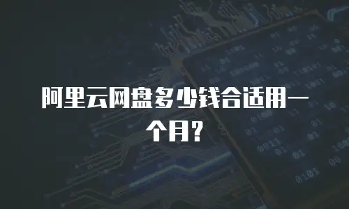阿里云网盘多少钱合适用一个月？