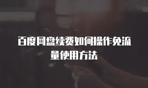 百度网盘续费如何操作免流量使用方法