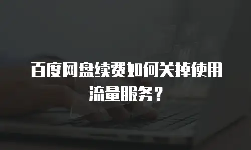 百度网盘续费如何关掉使用流量服务？