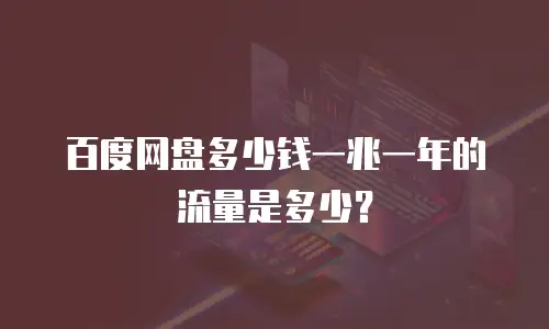 百度网盘多少钱一兆一年的流量是多少？