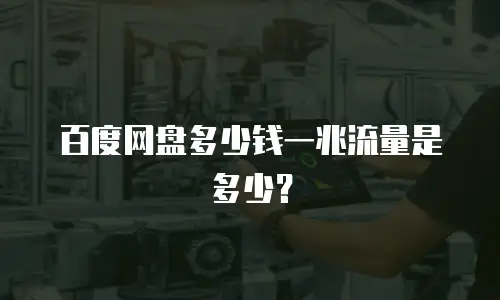百度网盘多少钱一兆流量是多少？