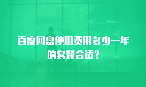 百度网盘使用费用多少一年的套餐合适？