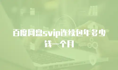 百度网盘svip连续包年多少钱一个月