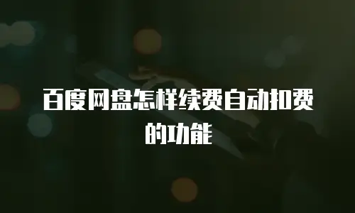 百度网盘怎样续费自动扣费的功能