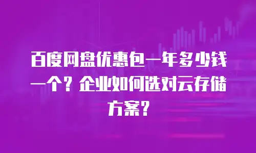 百度网盘优惠包一年多少钱一个？企业如何选对云存储方案？