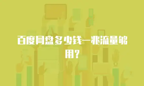 百度网盘多少钱一兆流量够用？