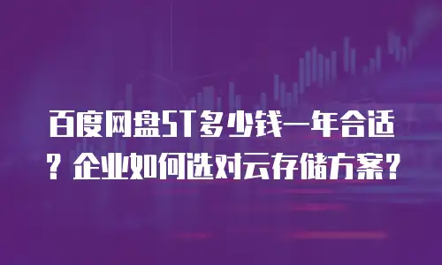 百度网盘5T多少钱一年合适？企业如何选对云存储方案？